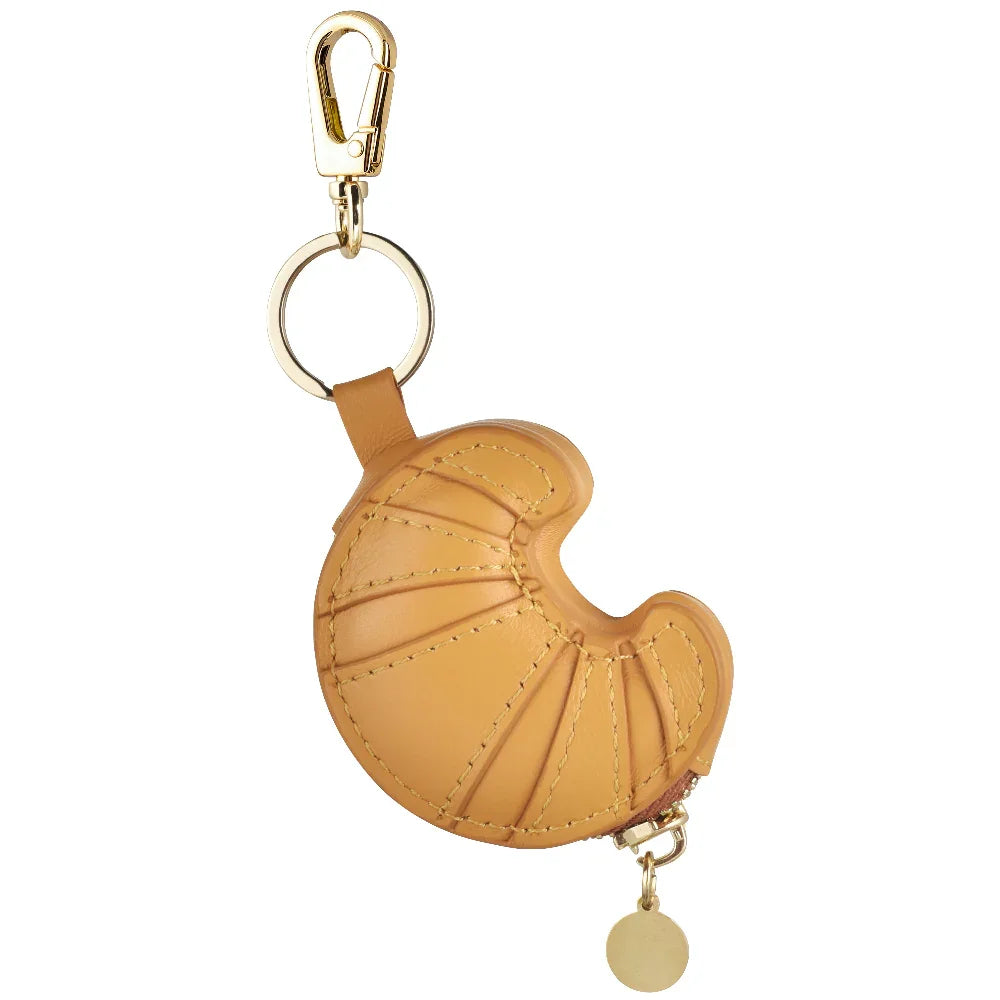  Croissant Bag Charm クロワッサン タグ付き Croissant Leather AirTag® Bag Charm – Cute & Chic AirTag® Case for