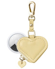Heart Leather Bag Charm in Ivory for AirTag® by Posh Tech