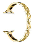 Addison Tortoise Gold Metal Apple Watch® Band Close-Up of Polished Links and Tortoise Detail