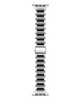 Silver/Black Alec Apple Watch Band - close-up of link and clasp detail