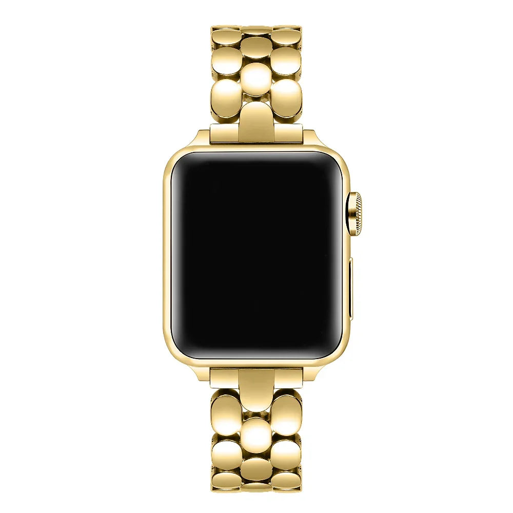 Emery Gold Stainless Steel Band for Apple Watch® on Wrist by Posh Tech