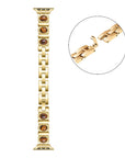 Posh Tech Gaia gold-tone chain-link Apple Watch band, coiled full-length view