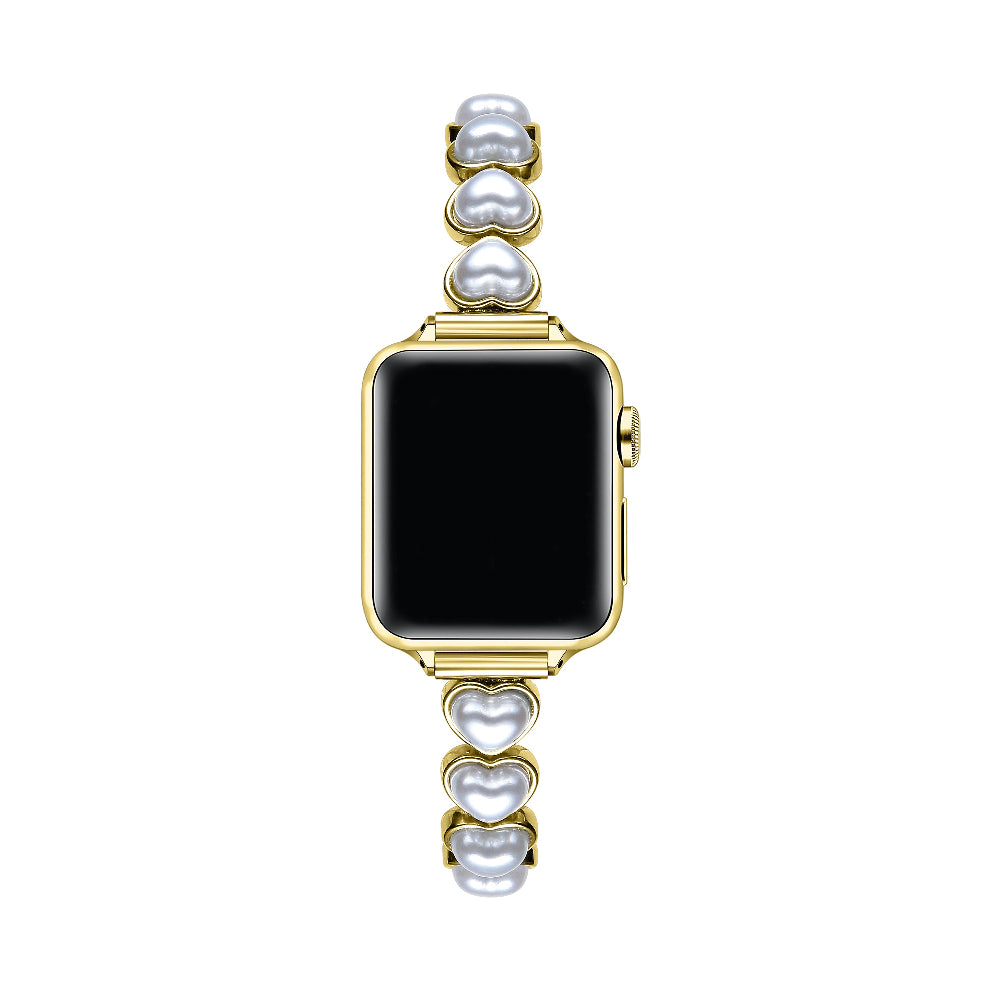 Gold Chain Stainless Steel Apple Watch® Band on Wrist by Posh Tech 