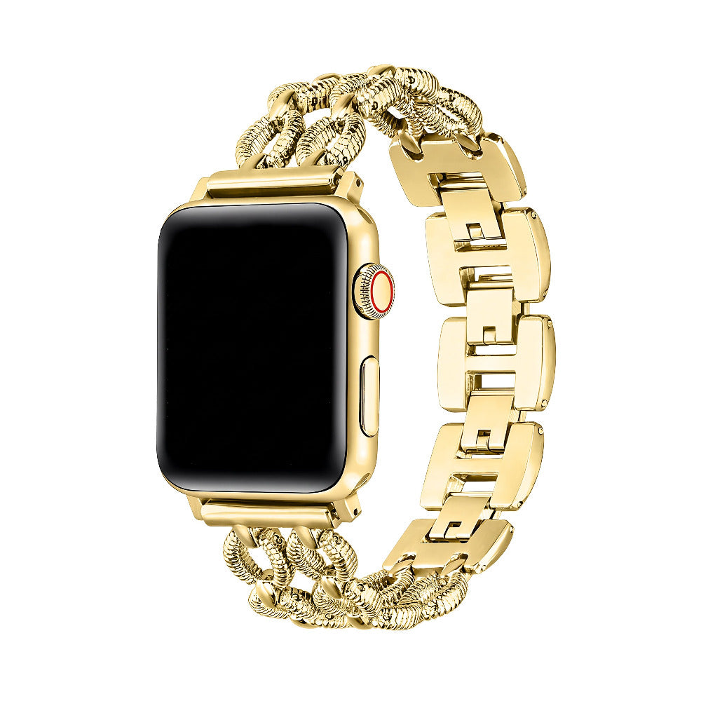 Joan Zinc Alloy Apple Watch Band in Gold - chain-link design