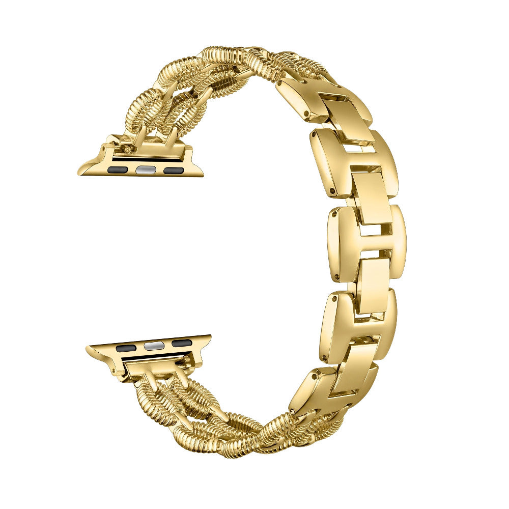 Gold Joan Apple Watch Band - bracelet-style clasp loop