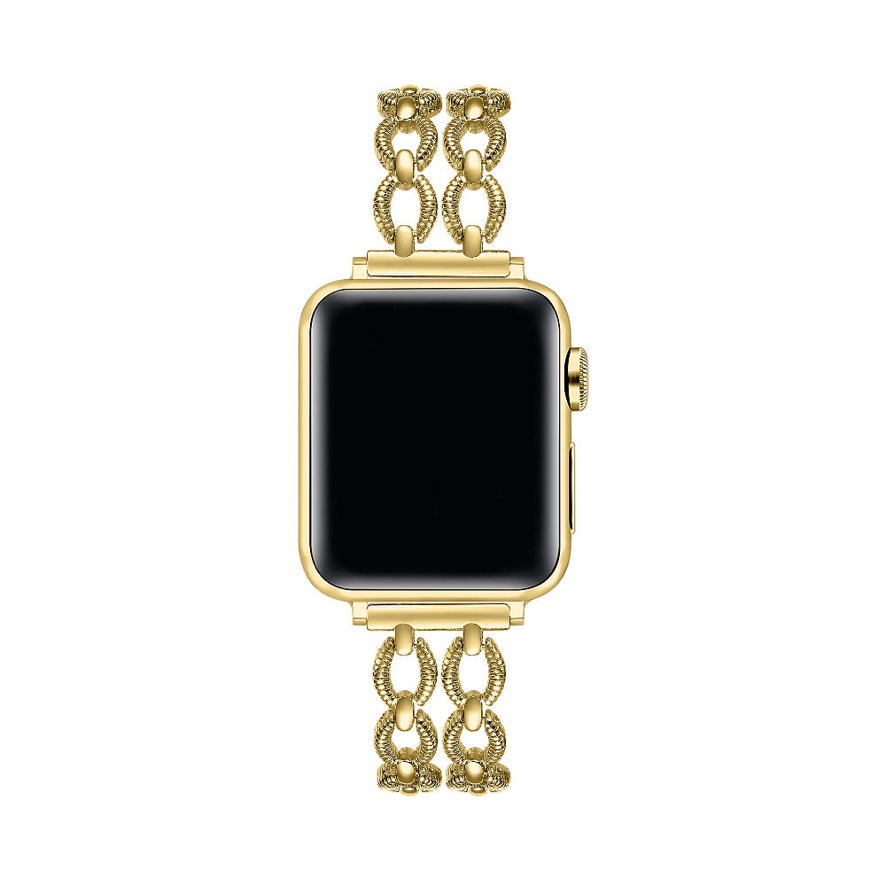 Gold Joan Apple Watch Band worn on Apple Watch