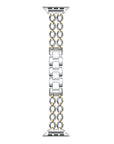 Silver/Gold Joan Apple Watch Band - close-up of chain-link detail