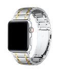 Juno Apple Watch Band in Silver/Gold - two-tone stainless steel link band