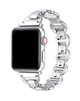 Lottie Apple Watch Band in Silver - beaded chain-link design