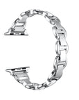 Silver Lottie Apple Watch Band - bracelet-style clasp loop