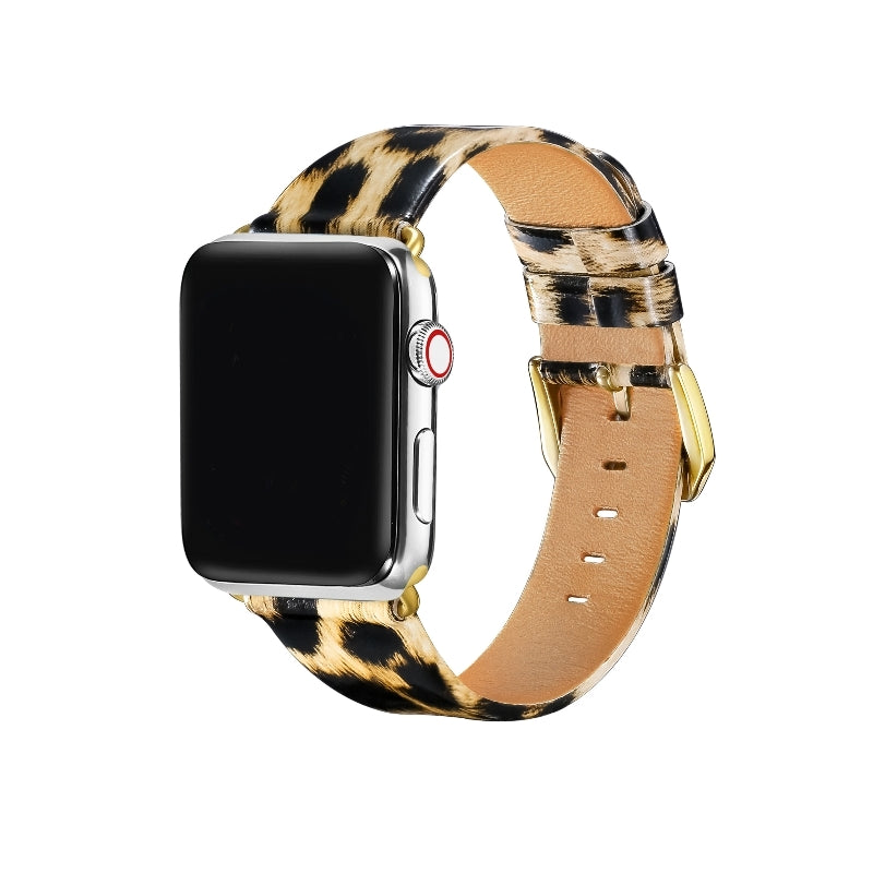 Leopard Leather Apple Watch Band
