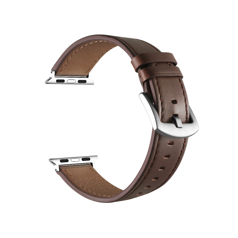 Drake Chocolate Leather Band for Apple Watch® Buckle Closure