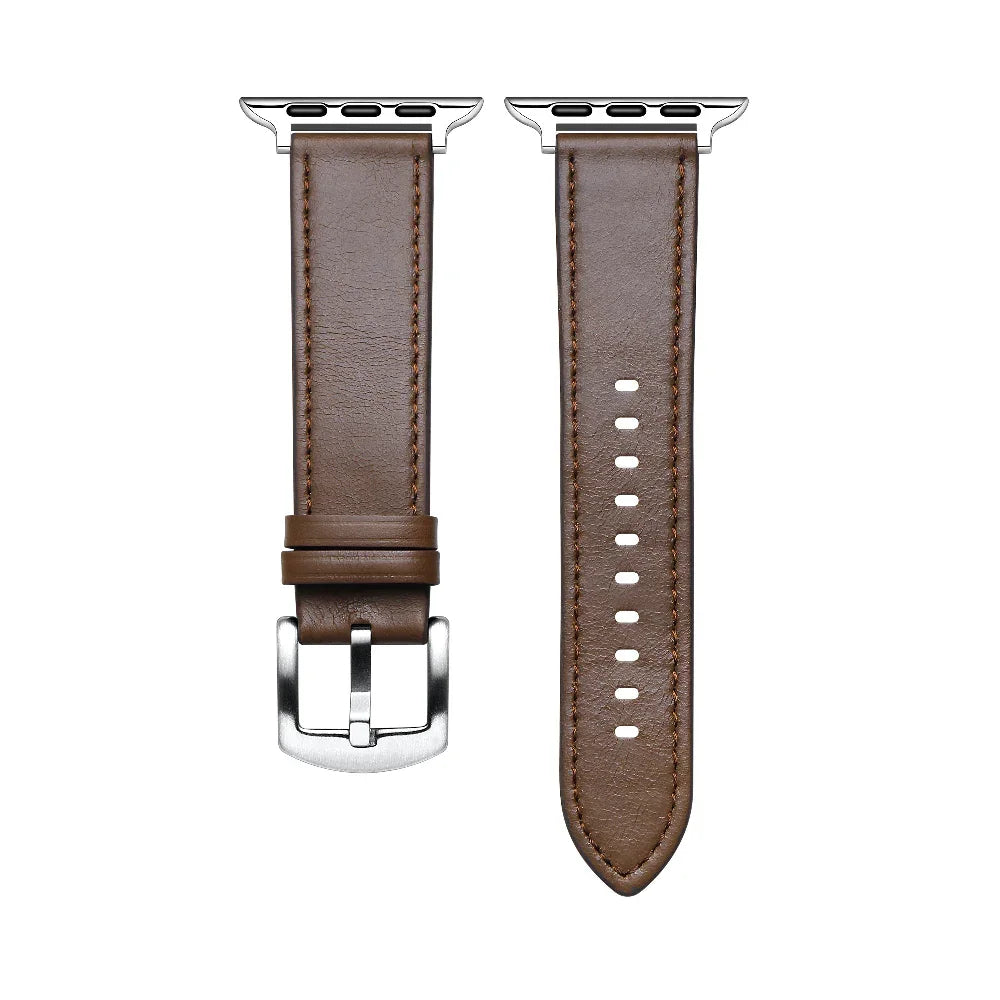 Drake Chocolate Leather Band for Apple Watch® Adapters and Closure