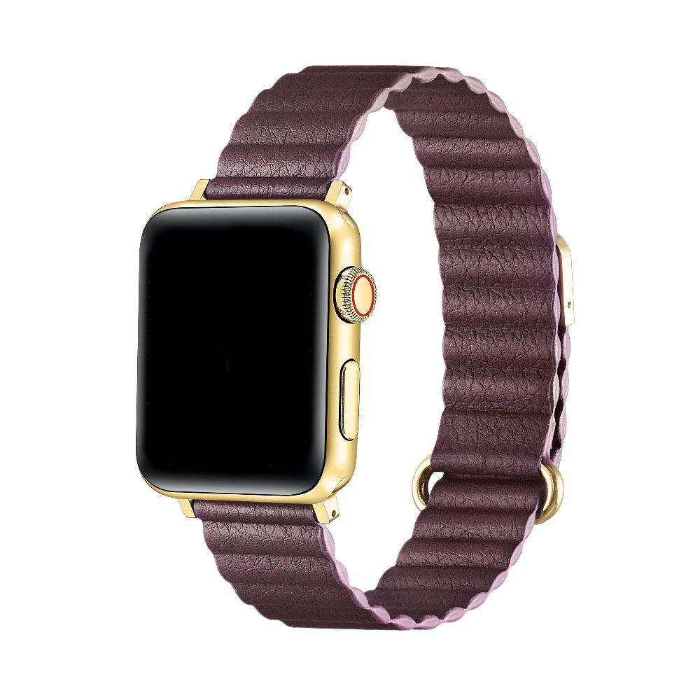 Dakota Cherry Lacquer Magnetic Vegan Leather Apple Watch® Band by Posh Tech 