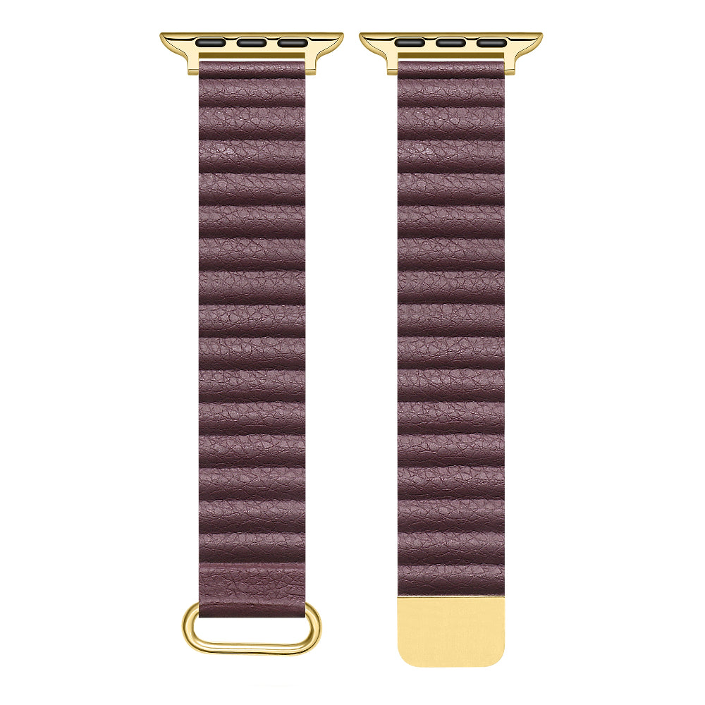 Magnetic Closure Detail on Vegan Leather Apple Watch® Band 