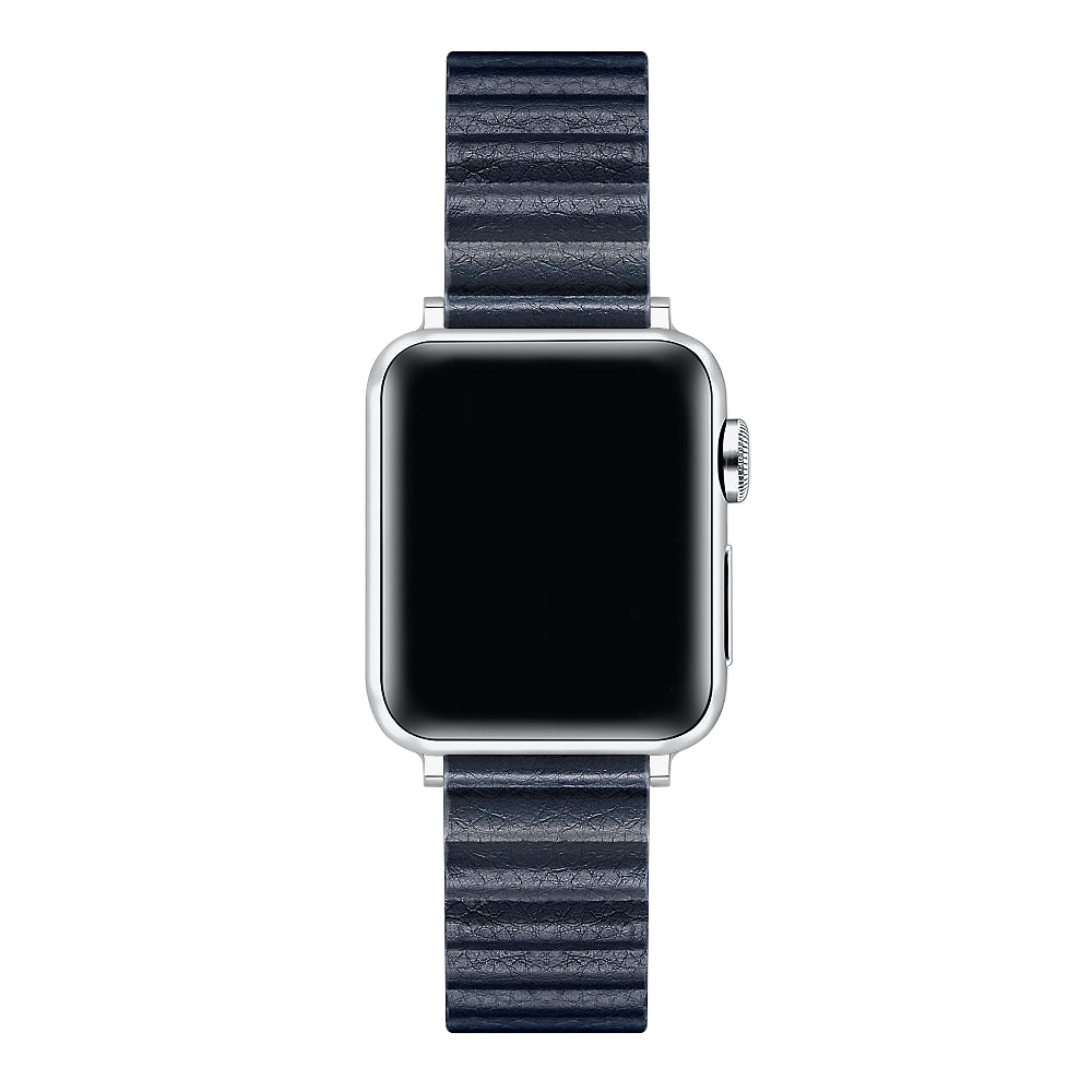 Dakota Magnetic Navy Leather Band for Apple Watch® by Posh Tech