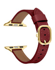 Carmen Skinny Leather Apple Watch® Strap Close-Up of Stitching and Closure