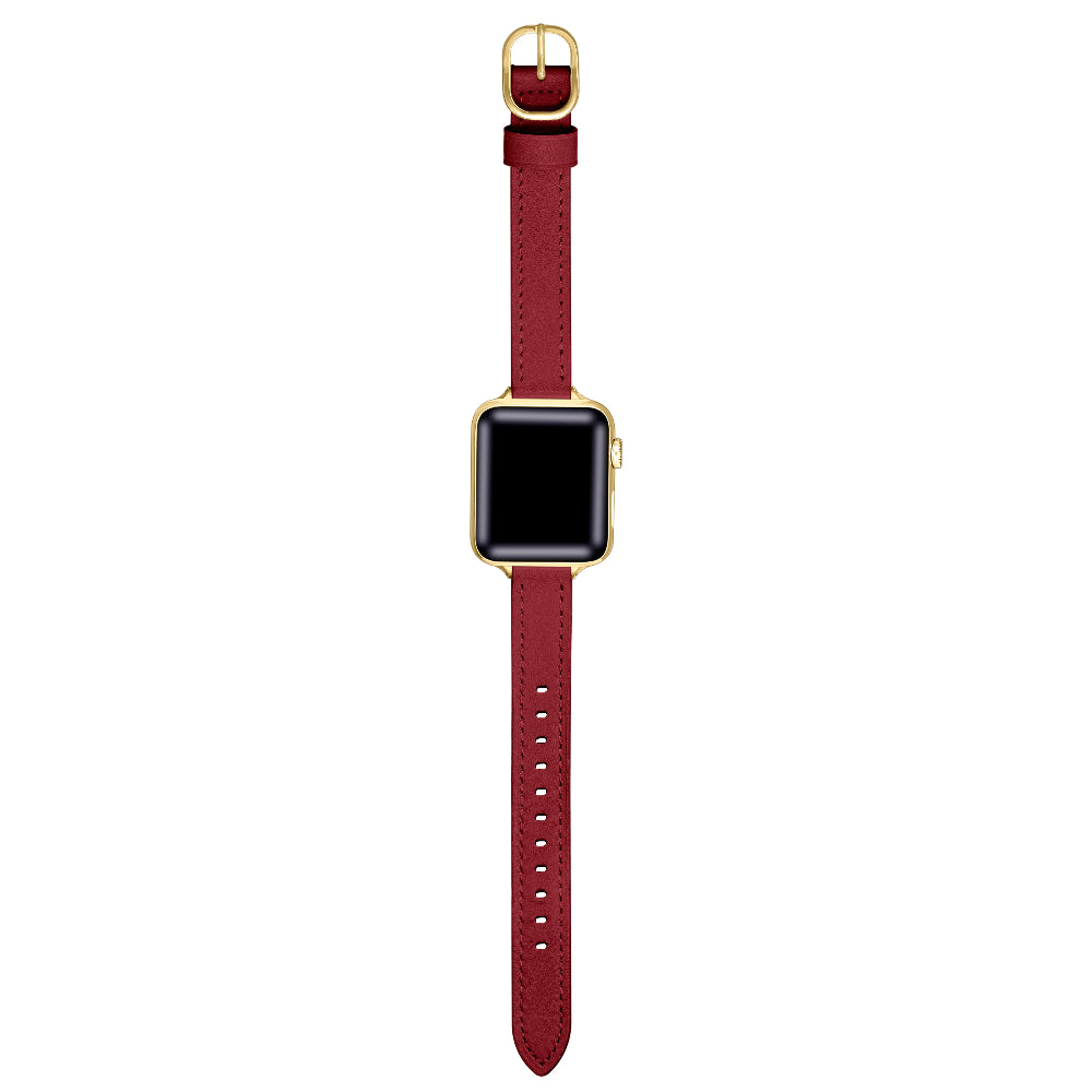 Cranberry Skinny Leather Apple Watch® Band by Posh Tech 