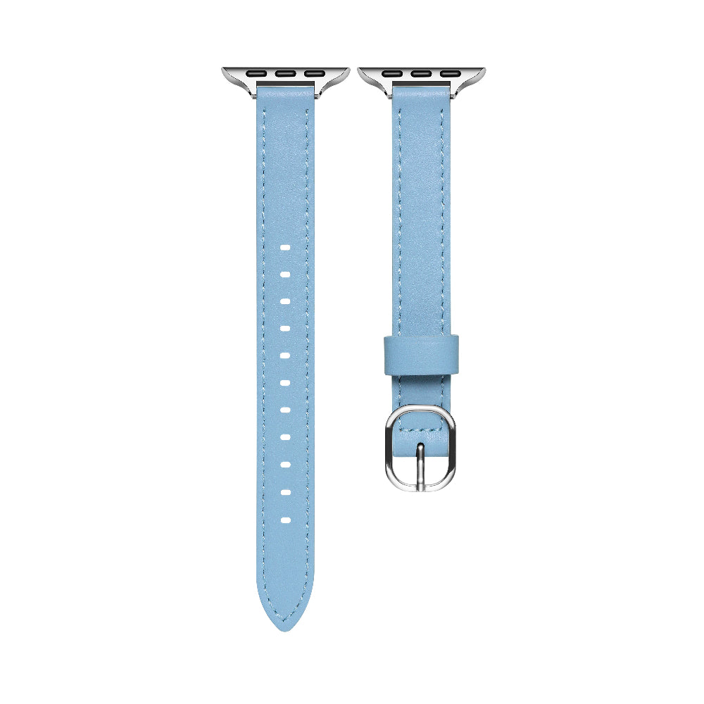 Carmen Skinny Leather Apple Watch® Strap Ice Blue Close-Up of Closure