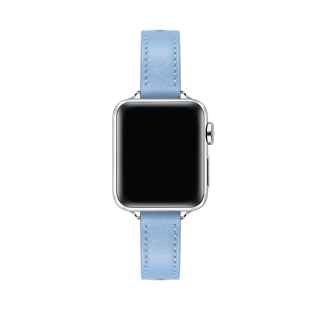 Ice Blue Skinny Leather Apple Watch® Band by Posh Tech 