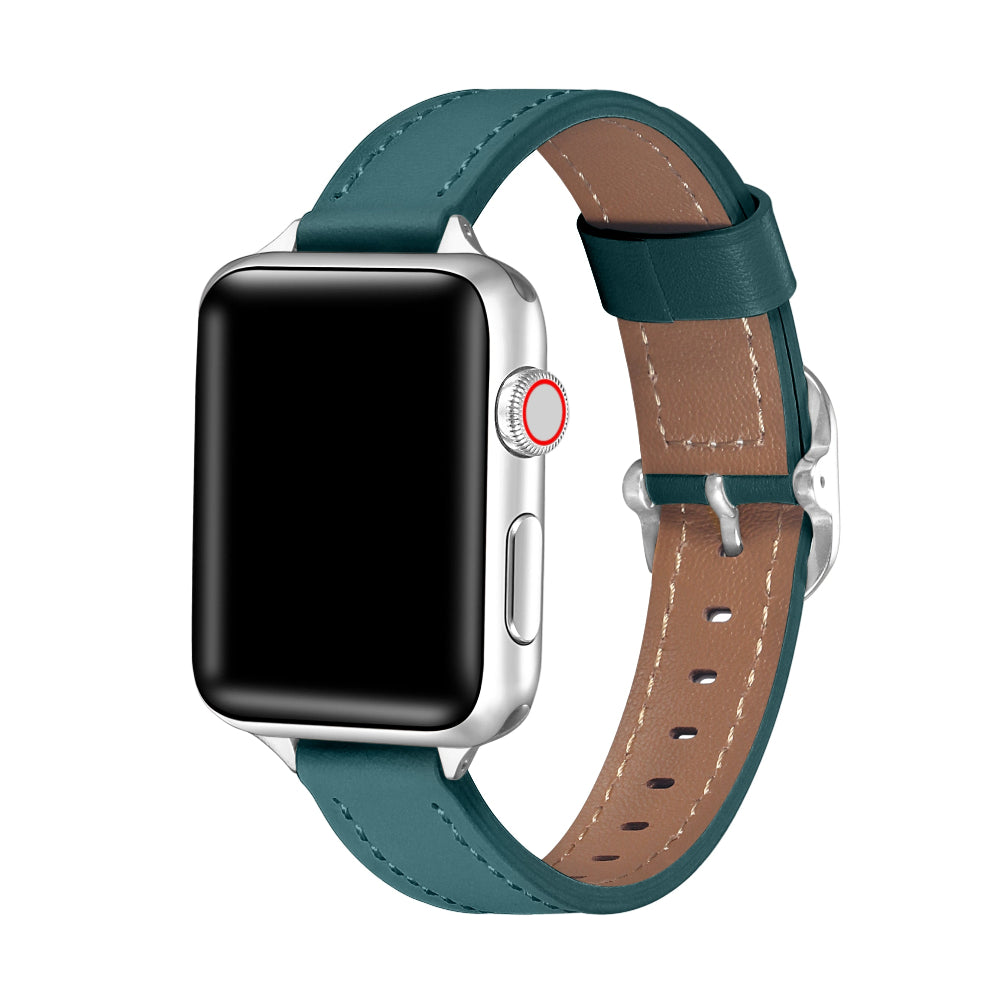 Carmen Teal Skinny Leather Apple Watch® Band by Posh Tech 