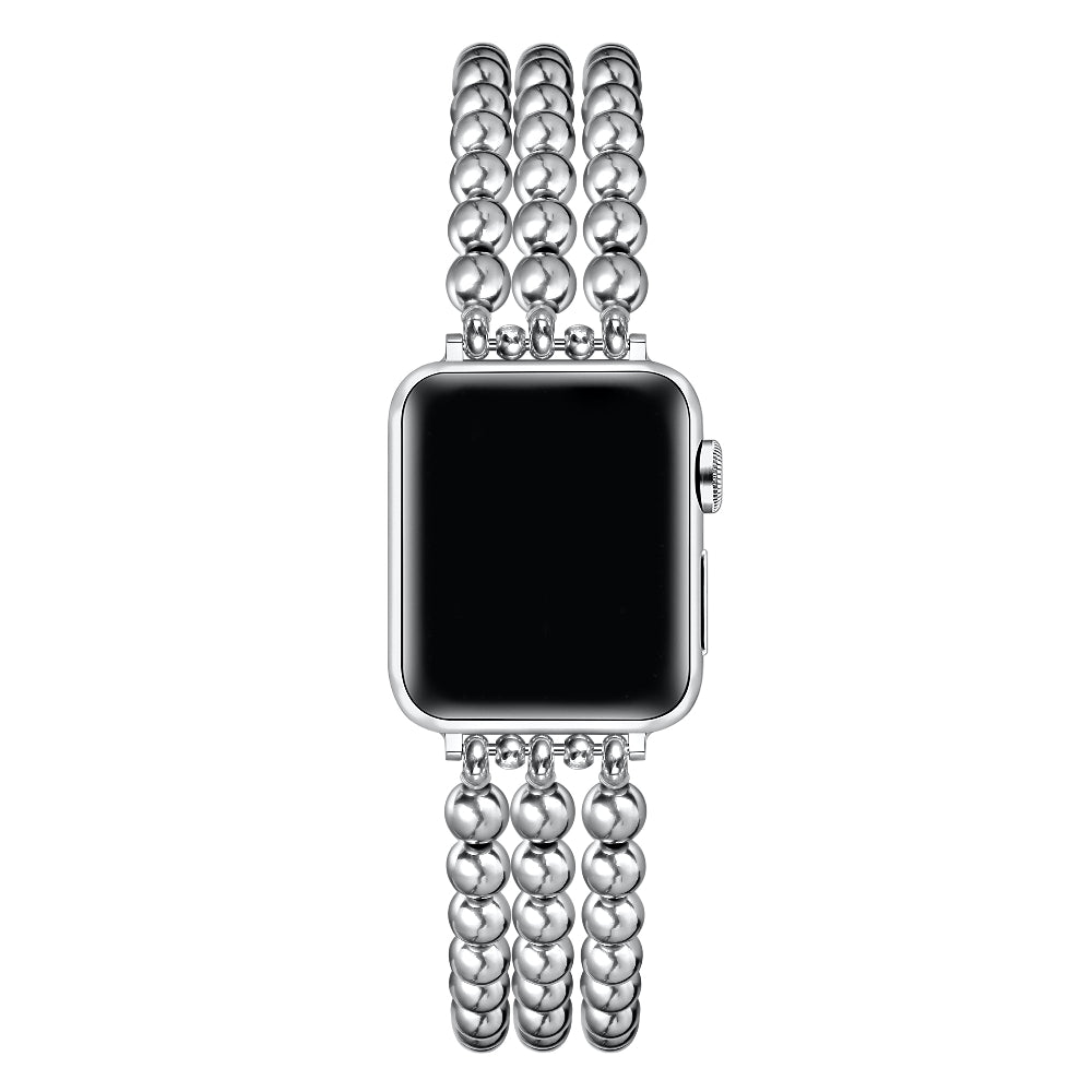 Nova Silver Stainless-Steel Bracelet Band for Apple Watch® on Wrist