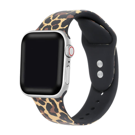 Animal Print Silicone Band with Pins for Apple Watch