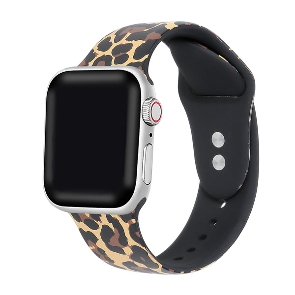 Animal Print Silicone Band with Pins for Apple Watch