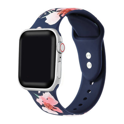 Floral Printed Silicone Band for Apple Watch