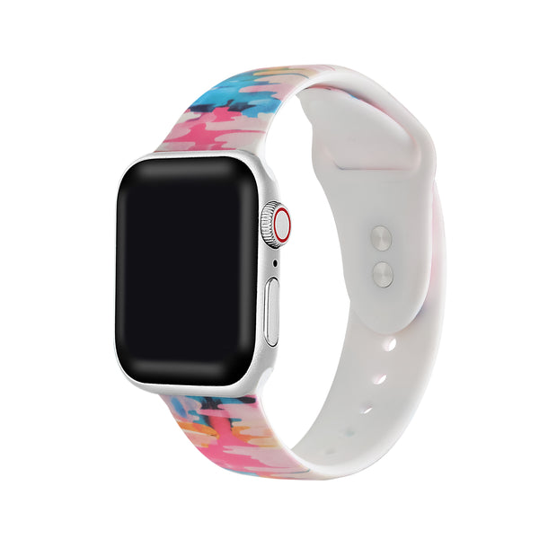 Geometric Printed Silicon Bands With Pins for Apple Watch