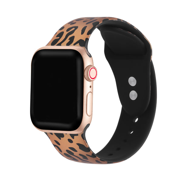 Animal Print Silicone Band with Pins for Apple Watch