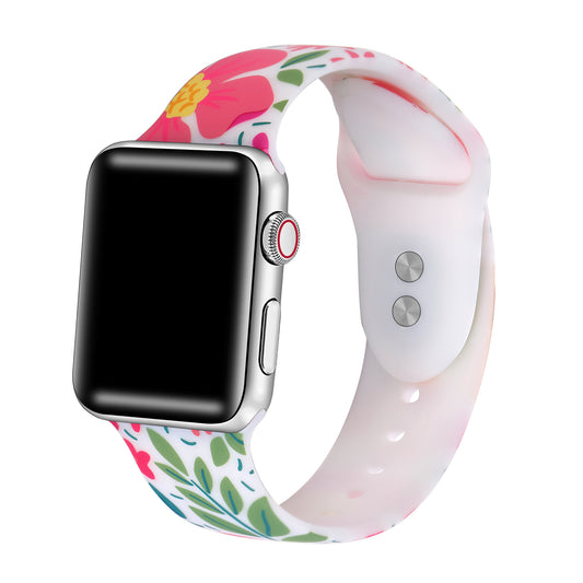 Printed Silicone Band with Pins for Apple Watch