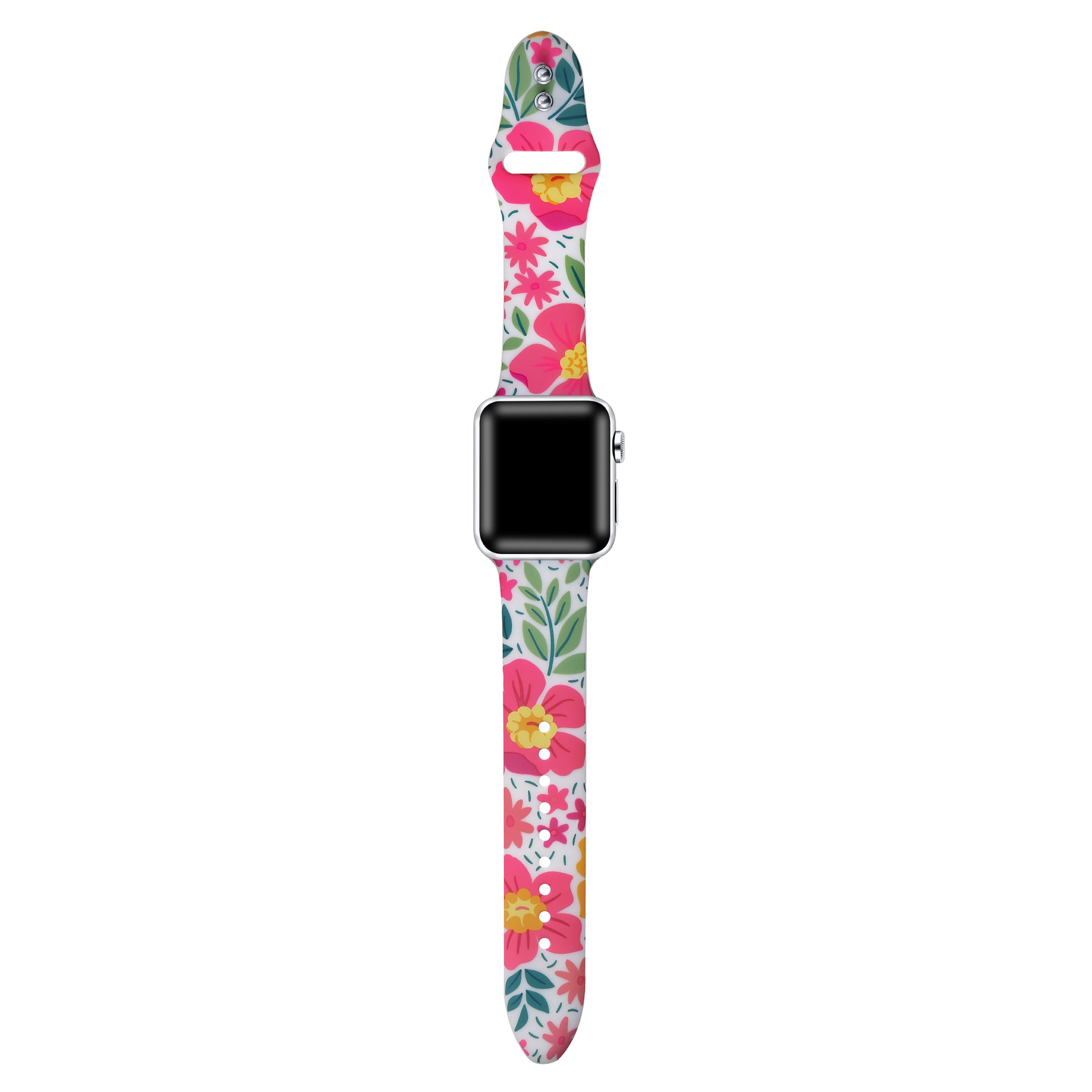 The Posh Tech Printed Silicone Band with Pins for Apple Watch Spring Floral / 38mm/40mm/41mm