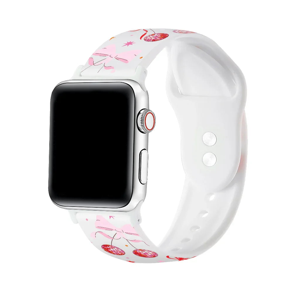 Disco Cherry Silicone Band for Apple Watch® + Smartwatch by Posh Tech
