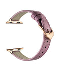 Cleo Skinny Leather Apple Watch® Pink Strap Close-Up of Stitching and Closure