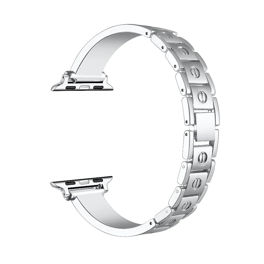 Quinn Silver Bangle Band for Apple Watch® Link Detail 