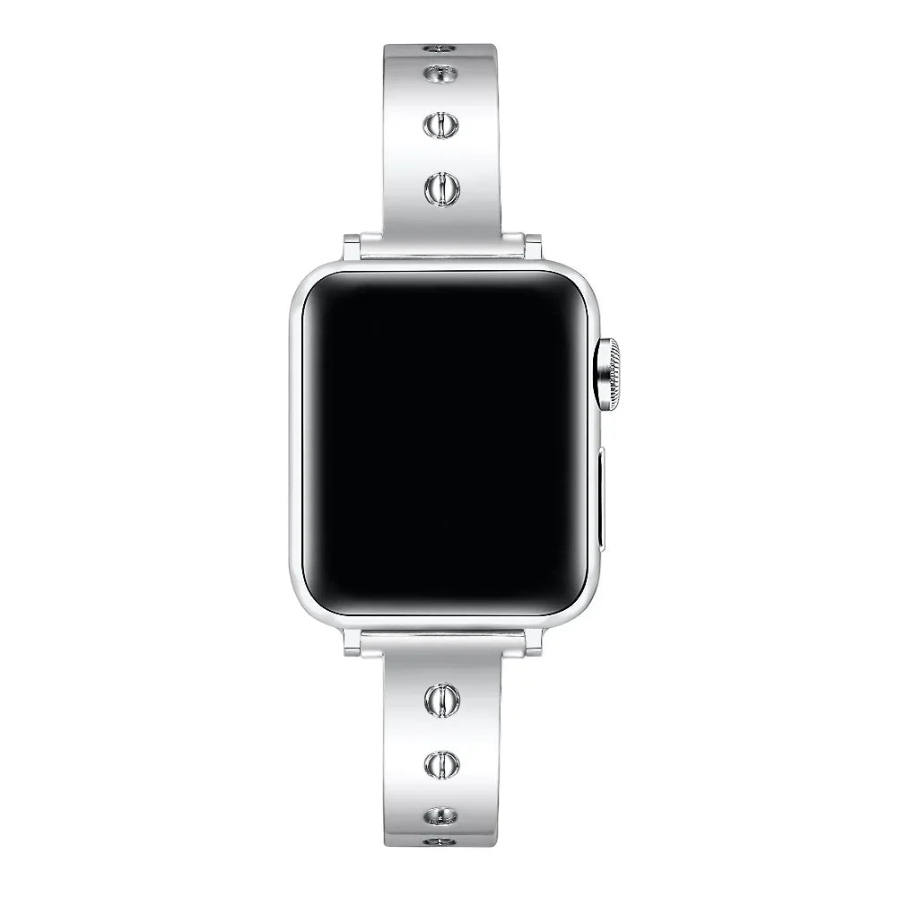 Quinn Gold Bangle Band for Apple Watch® on Wrist by Posh Tech