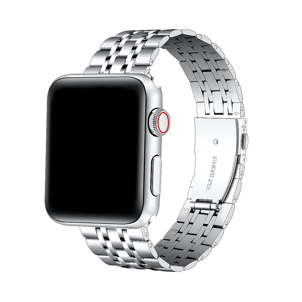 Rainey Silver Stainless Steel Link Apple Watch® Band by Posh Tech