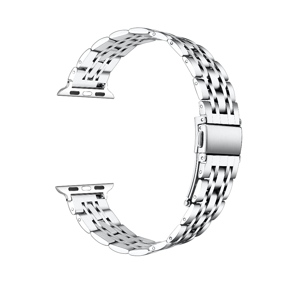 Rainey Silver Apple Watch® Band Butterfly Clasp Detail 
