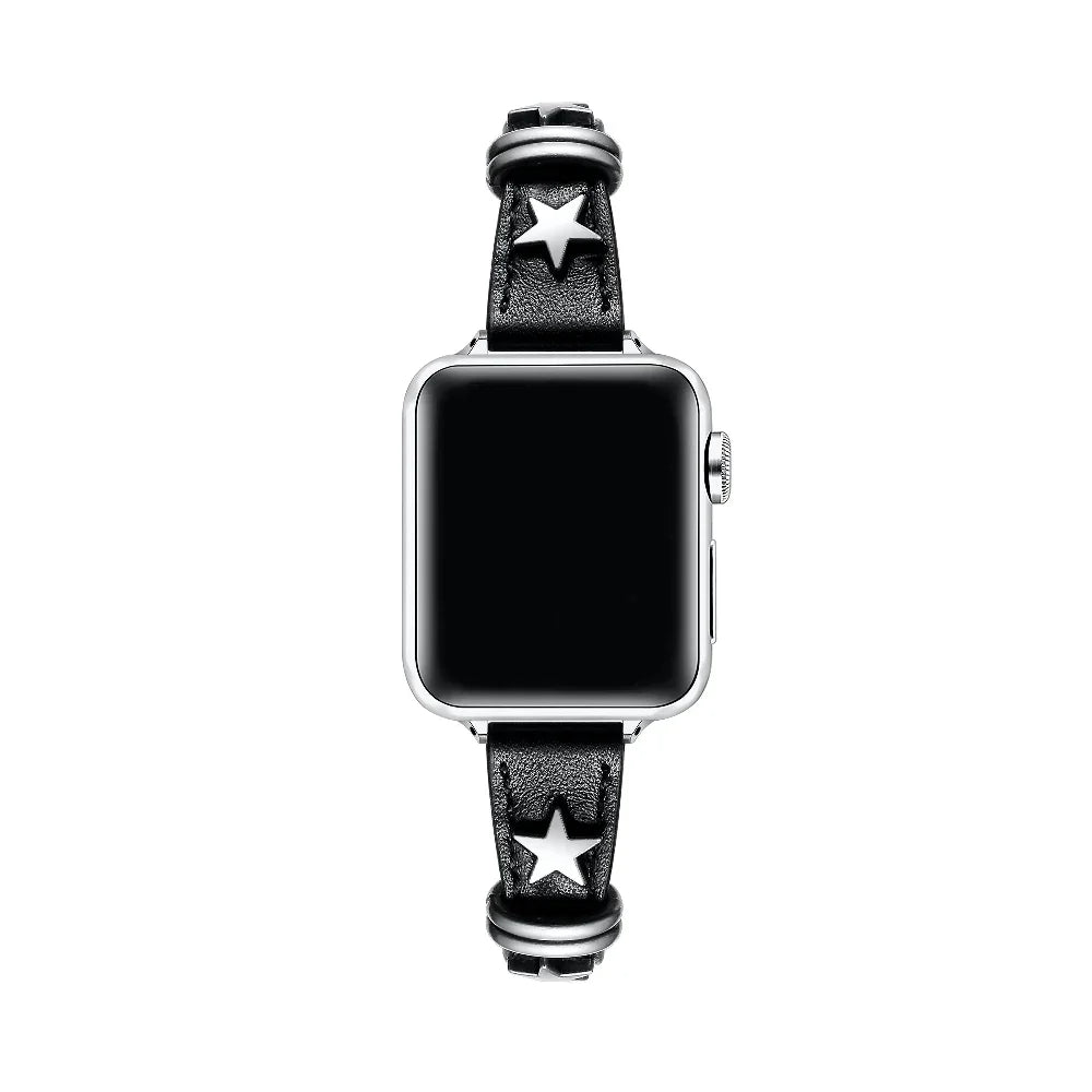 Rodeo Star Leather Band for Apple Watch® on Wrist by Posh Tech