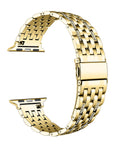 Gold rhinestone stainless steel Apple Watch band, floating link layout