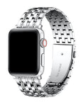 Posh Tech Remy silver rhinestone stainless steel band on Apple Watch