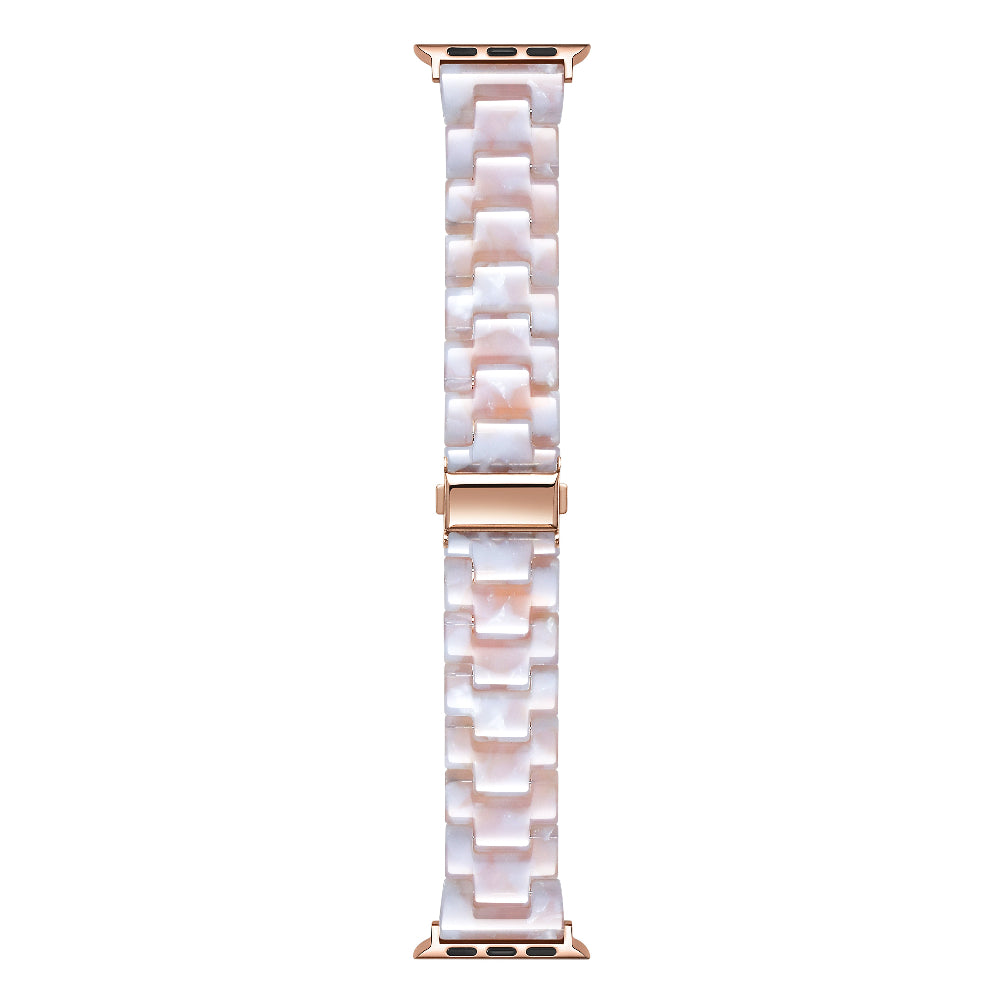 Blush pink and white Apple Watch® band with tortoiseshell pattern by Posh Tech 