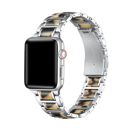 "Amelia Stainless Steel & Resin Detail Replacement Band for Apple watch  "