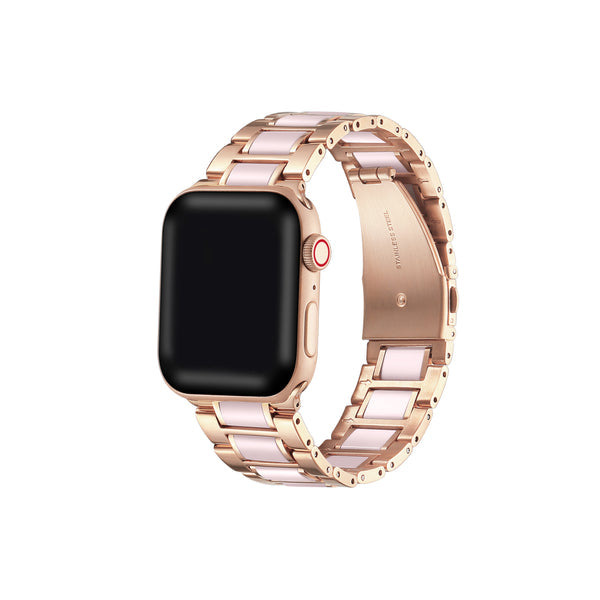 "Amelia Stainless Steel & Resin Detail Replacement Band for Apple watch  "