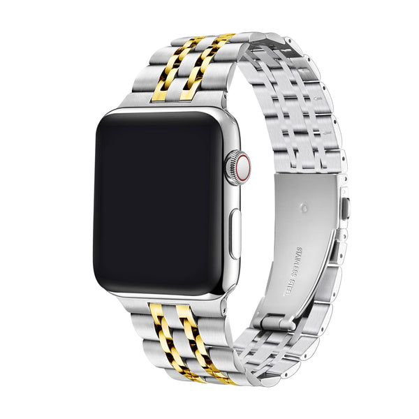 Rainey Bi-Color Stainless Steel Link Replacement Band for Apple Watch