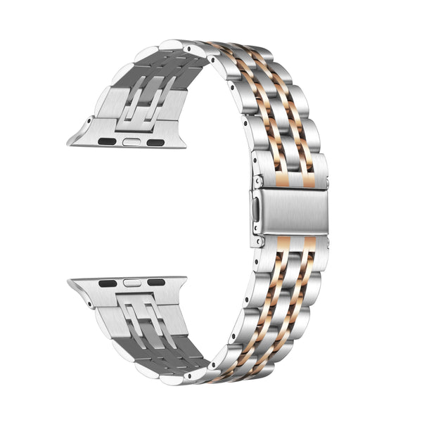 Rainey Bi-Color Stainless Steel Link Replacement Band for Apple Watch