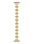Sunny Gold Band for Apple Watch® Laid Flat Close Up of Links and Adapters