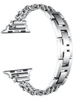 Sylvie Silver Chain Link Metal Band for Apple Watch® Fold Over Clasp Closure