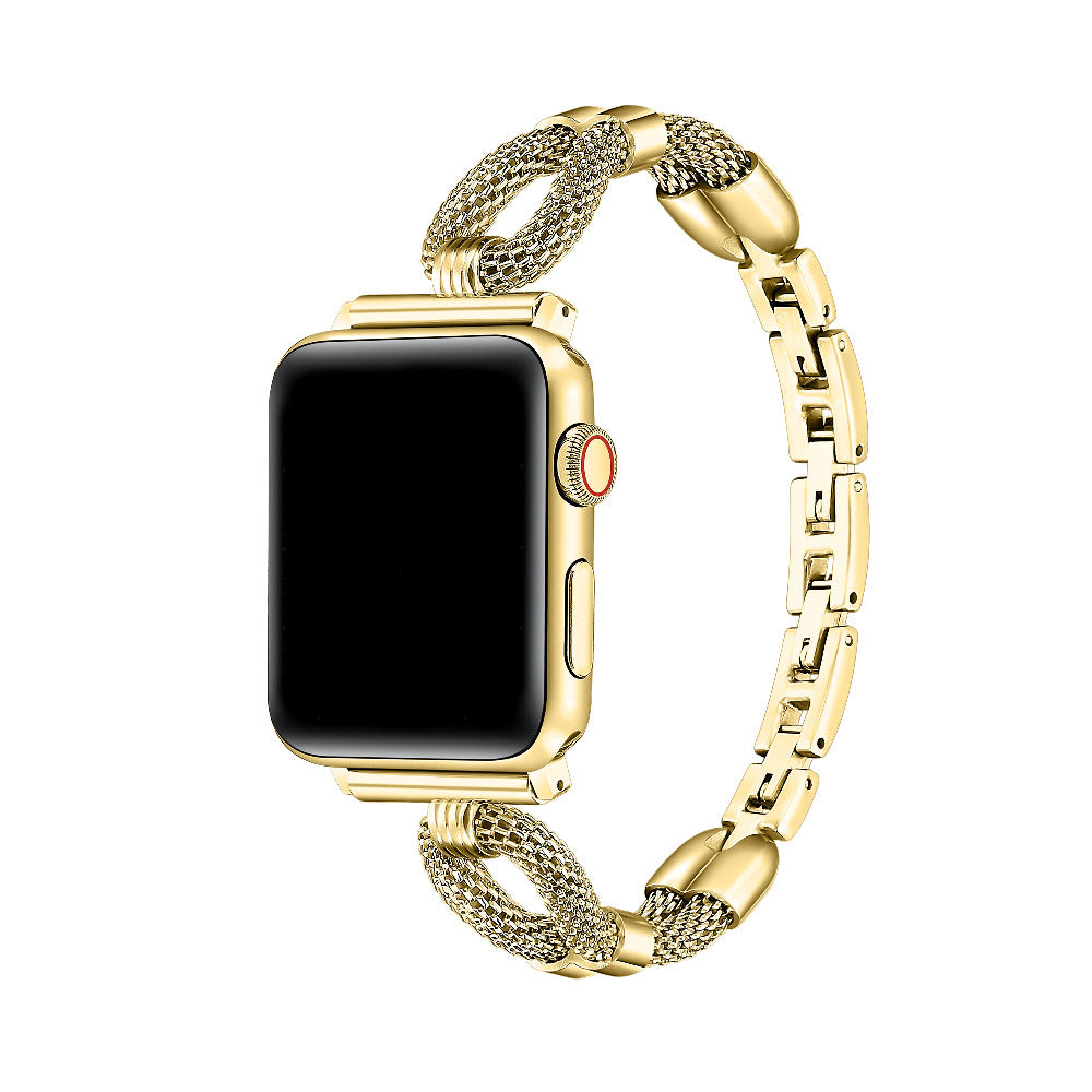 Twist Stainless Steel Apple Watch Band in Gold - woven rope-link design